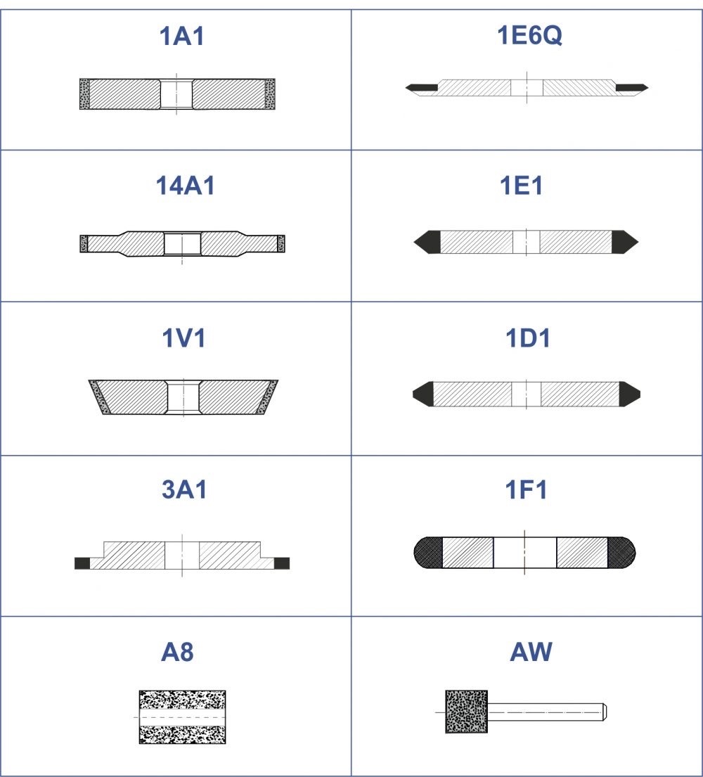 Vitrified grinding wheels 1A1